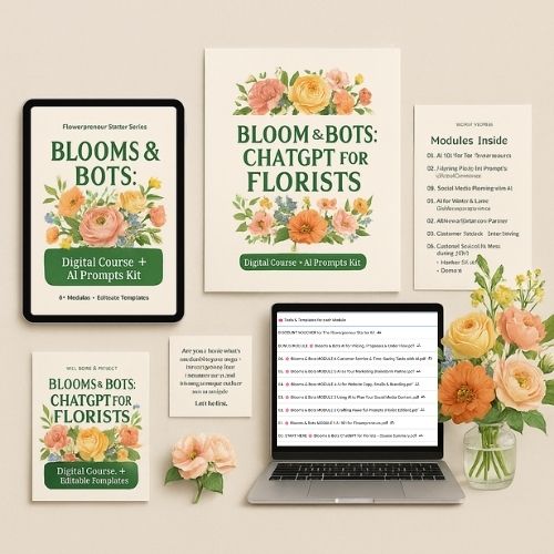 Blooms & Bots: AI for Florists | Digital Course + AI Prompts Kit