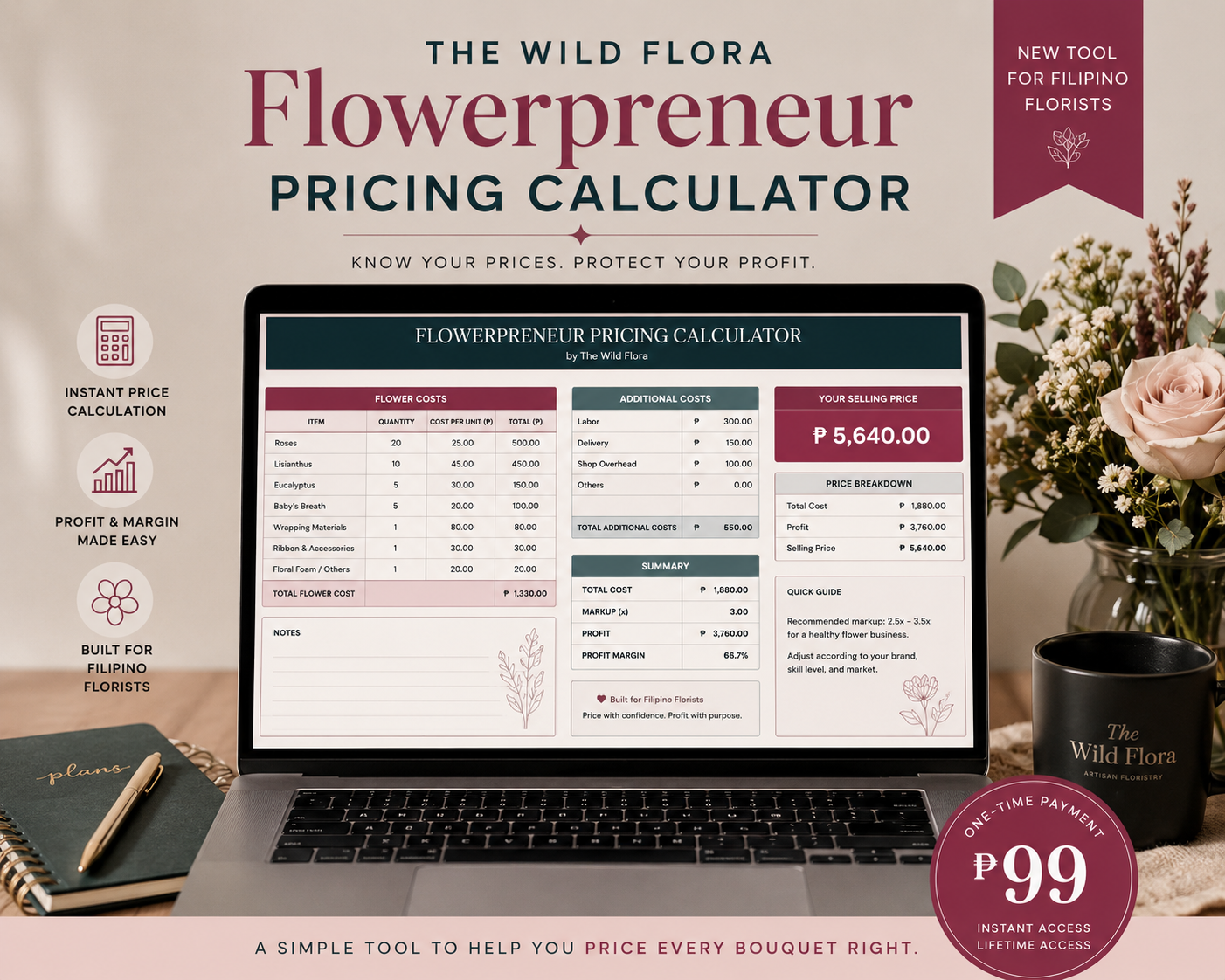 Flowerpreneur Pricing Calculator