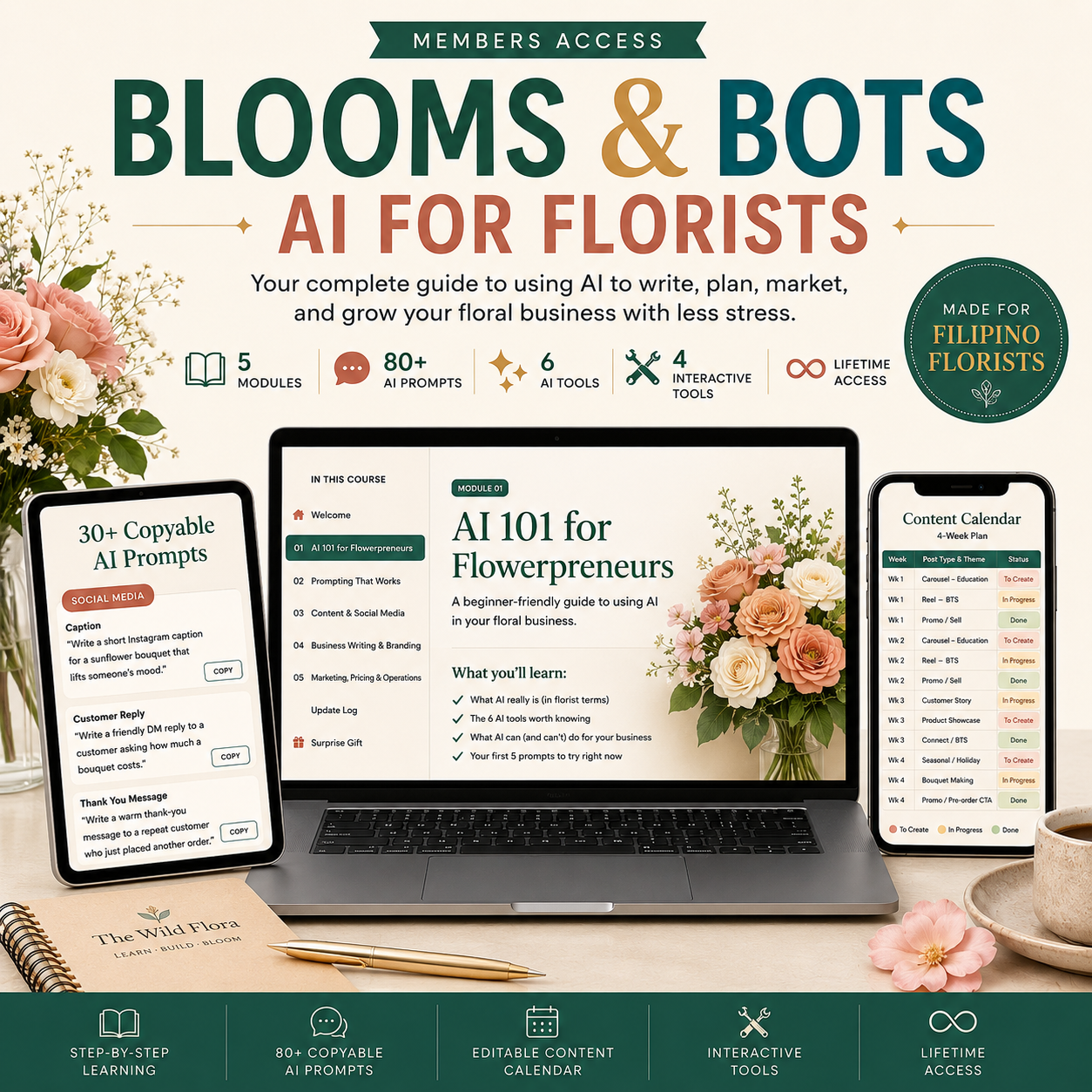 Blooms & Bots: AI for Florists | Online Course + Prompt Library