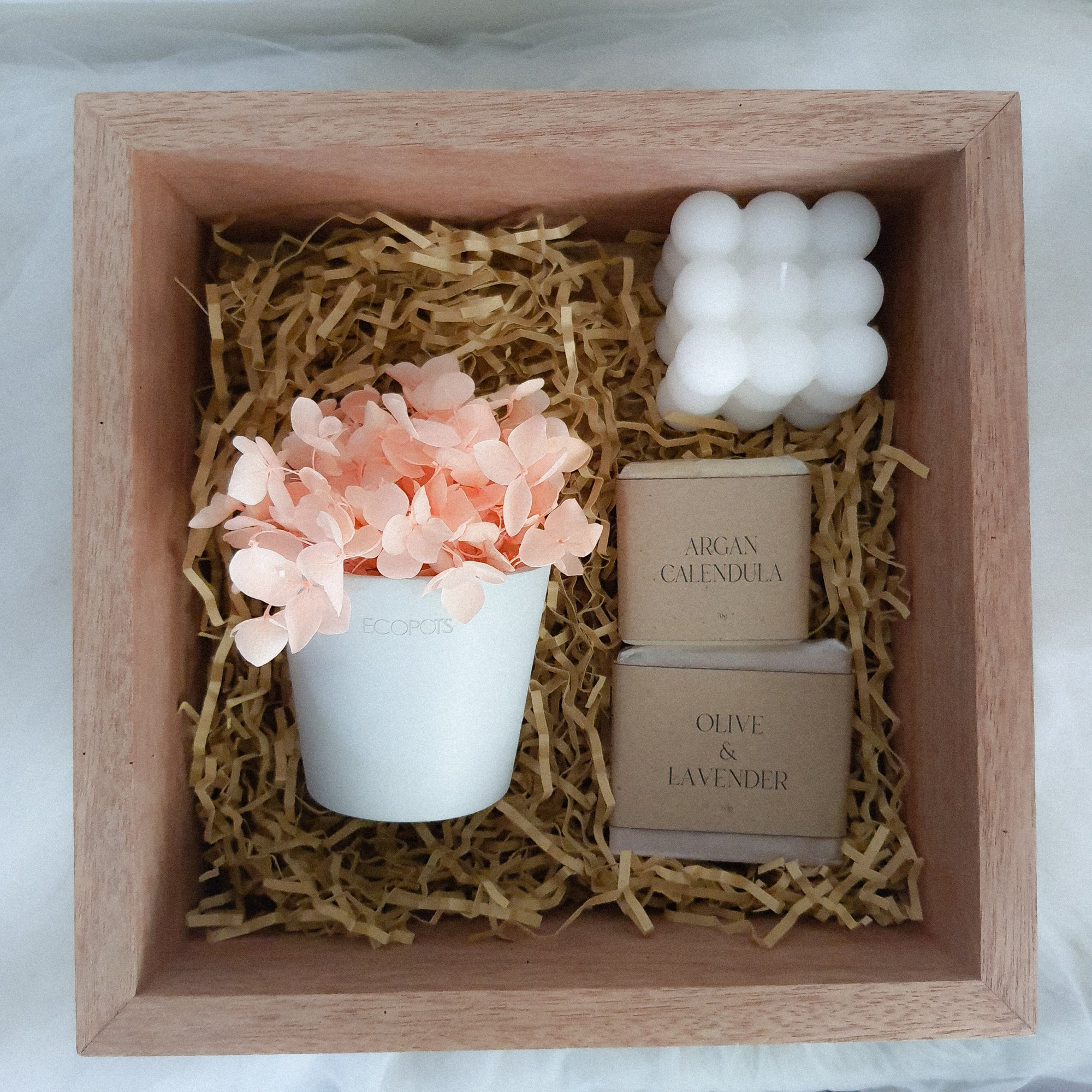 Peach Hydrangeas Petite Posy Pot